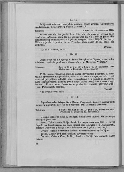 Rapallski Ugovor 12 novembra 1920. Zbirka dokumenata